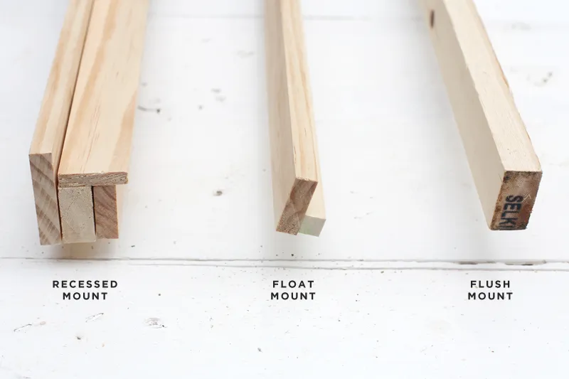 Frame Profile options: Recessed Mount, Float Mount, Flush Mount