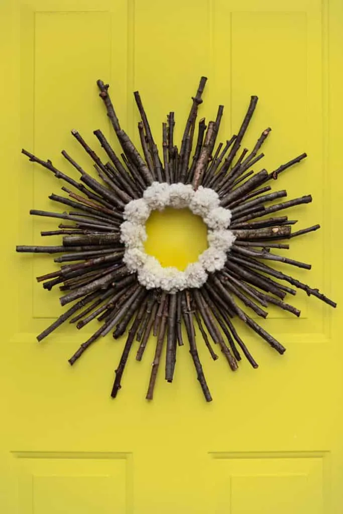 Twig &#x26; Pom Pom Wreath