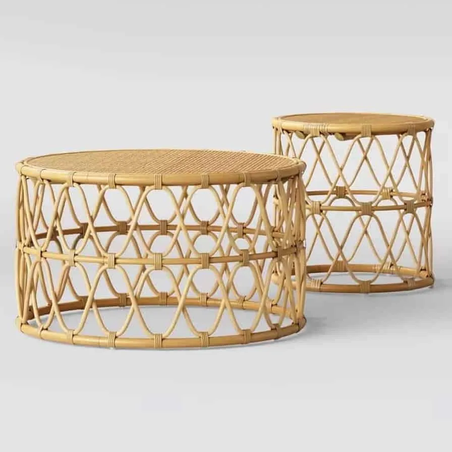 Rattan Coffee Table Set