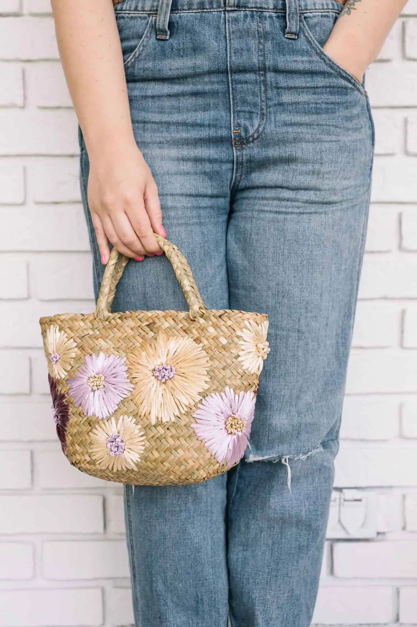 Stitched Floral Purse