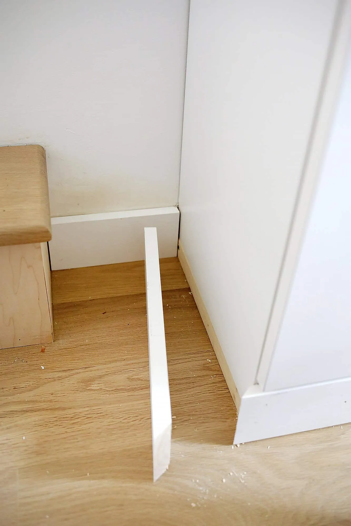 adding baseboard to bottom of closet