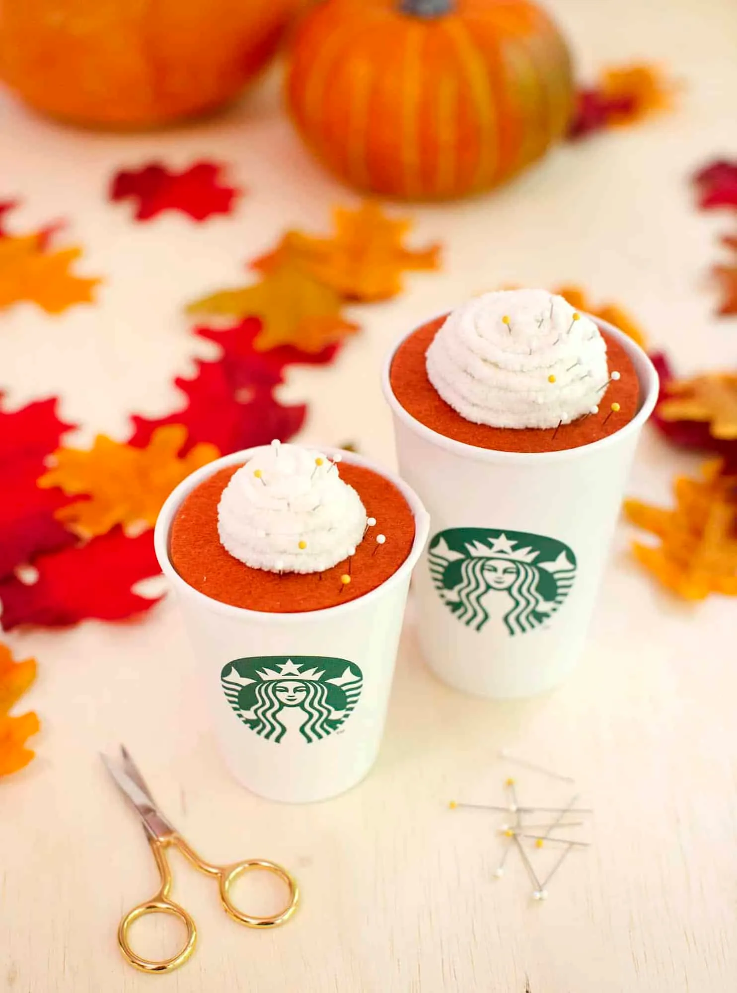 Pumpkin Spice Latte Pincushion