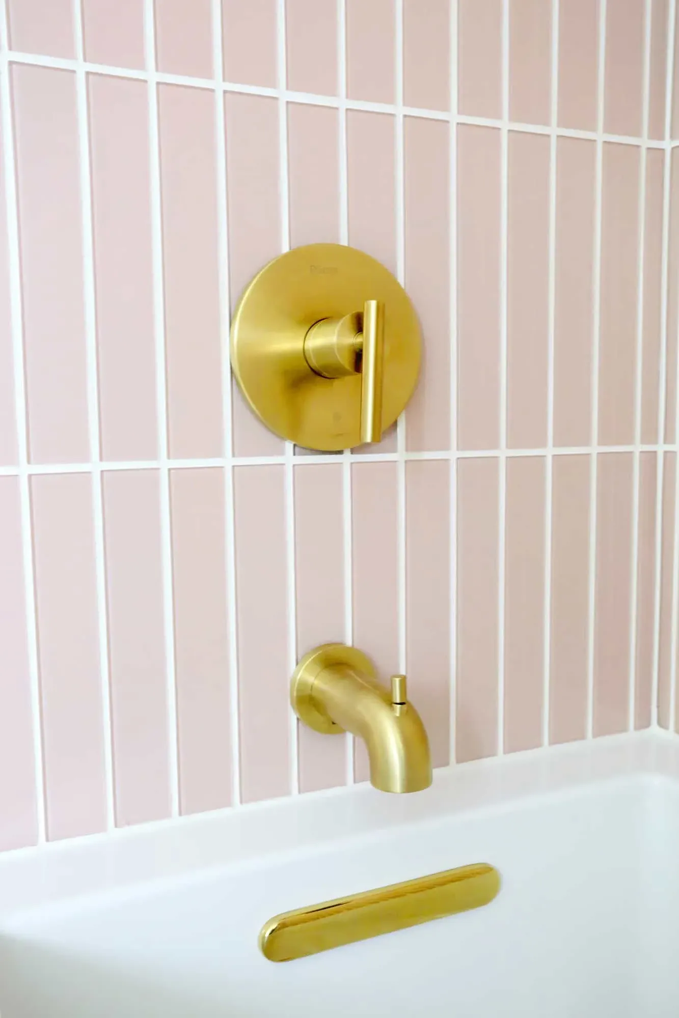 Bright Bathroom with Gold Fixtures