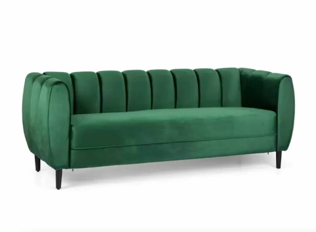 Velvet Flared Arm Sofa