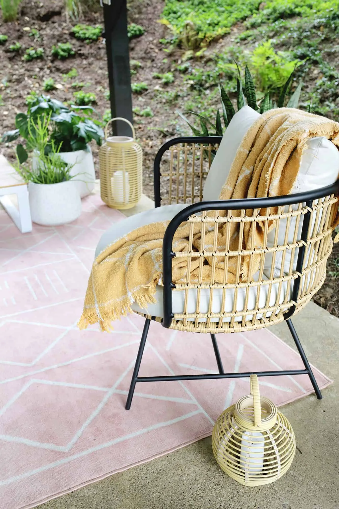 Relaxed lounging chair in the pavilion