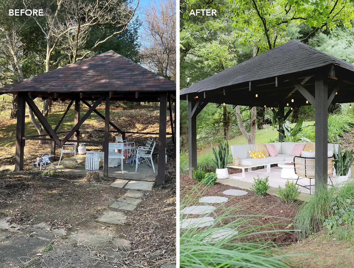 Renovation work on the pavilion