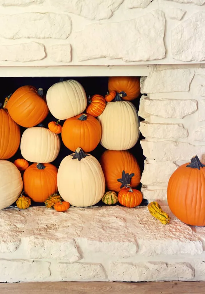 Fill a Fireplace with Pumpkins